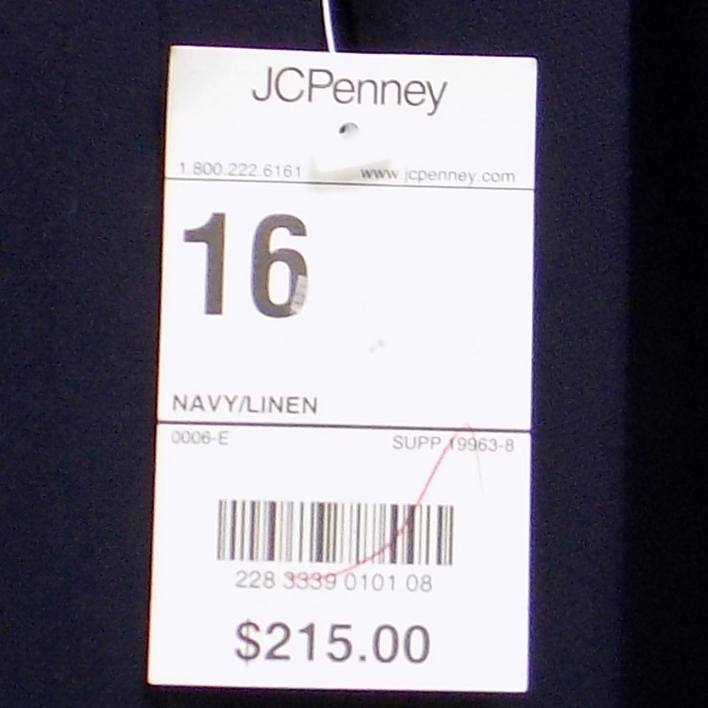 Worthington Navy Blue/Linen Zip-Front Suit Jacket and Tank Blouse Sz 18 READ NWT - Picture 4 of 16